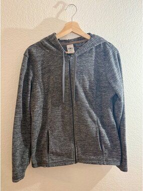 Athletic Works Gray Hooded Zip Up Sweater Size Medium (8-10)